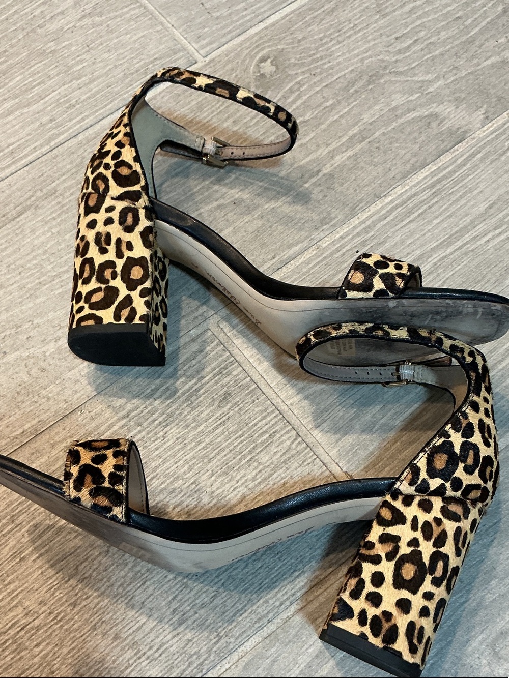 Sam Edelman Daniella Leopard Print Ankle-Strap Block Heels Women’s Sz 8M - Picture 6 of 8